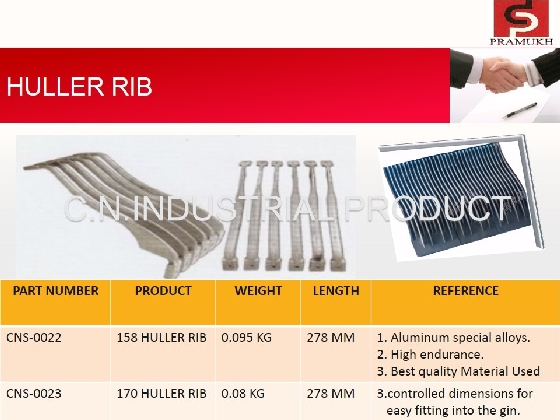 HULLER RIB : SAW GIN SPARE PARTS